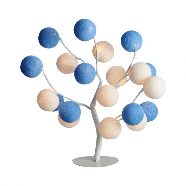 Luminária de Mesa Árvore de Luz Estilo Bonsai com Bolinhas Bivolt (azul e Branco) - 2