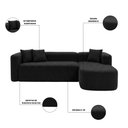 Ver imagem 7 de Sofá Orgânico Módulo Curvo Siena 2,6MTS Boucle Preto - Montanari'S Decor