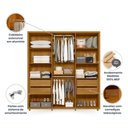 Ver imagem 6 de Guarda Roupa Matisse 210cm em Mdf 100% com Cabideiro Extensivel - Cumaru Madetec