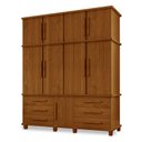 Ver imagem 1 de Guarda Roupa Casal Londres 4 Portas Carvalho New – Luapa Móveis