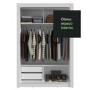Ver imagem 4 de Guarda-roupa Solteiro 2 Portas de Correr com Espelho 2 Gavetas Branco/rustic Vivare Madesa Branco/