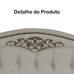 Cabeceira mais Calçadeira Casal King 195cm Para Cama Box Greta Suede Bege - DS Estofados - 5