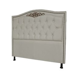 Cabeceira mais Calçadeira Casal King 195cm Para Cama Box Greta Suede Bege - DS Estofados - 4
