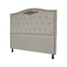 Cabeceira mais Calçadeira Casal King 195cm Para Cama Box Greta Suede Bege - DS Estofados - 4