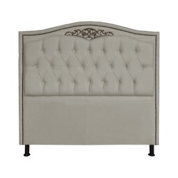Cabeceira mais Calçadeira Casal King 195cm Para Cama Box Greta Suede Bege - DS Estofados - 3
