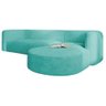 Sofá Modular Celinne Luxuoso Sala de Estar Decoração Luxo 265cm Suede Azul Tiffany - 6