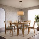 Ver imagem 1 de Conjunto Mesa Rubi com 6 Cadeiras Madeira Pinus Freijó - Finestra