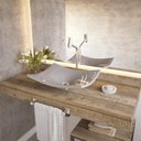Ver imagem 2 de Cuba de Apoio Para Banheiro Lavabo C01 Folha F44 Cinza - Lyam Decor