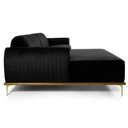 Ver imagem 2 de Sofá 245cm 4 Lugares Chaise Esquerdo Pés Gold B-300 Preto