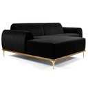Ver imagem 1 de Sofá 245cm 4 Lugares Chaise Esquerdo Pés Gold B-300 Preto