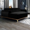 Ver imagem 6 de Sofá 245cm 4 Lugares Chaise Esquerdo Pés Gold B-300 Preto