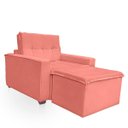 Ver imagem 6 de Poltrona Cama com Puff para Sala Confortavél Moderna Suede