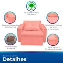 Ver imagem 3 de Poltrona Cama com Puff para Sala Confortavél Moderna Suede