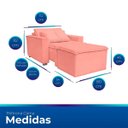 Ver imagem 7 de Poltrona Cama com Puff para Sala Confortavél Moderna Suede