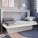 Ver imagem 1 de Cama Solteiro Articulada Horizontal 194cm Estante 4 Nichos Cor:Branco