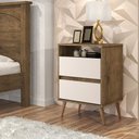 Ver imagem 1 de Mesa Auxiliar Cabeceira Mudo Mesinha Quarto Criado Box Cama 2 Gavetas Mdp