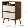 Mesa Auxiliar Cabeceira Mudo Mesinha Quarto Criado Box Cama 2 Gavetas Mdp - 2