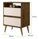 Ver imagem 2 de Mesa Auxiliar Cabeceira Mudo Mesinha Quarto Criado Box Cama 2 Gavetas Mdp