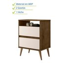 Ver imagem 3 de Mesa Auxiliar Cabeceira Mudo Mesinha Quarto Criado Box Cama 2 Gavetas Mdp