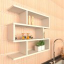 Ver imagem 2 de Nicho Zig Minimalista Branco Mdf Organizador Cozinha - Rufatto Decorações
