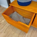 Ver imagem 4 de Estante 6 Prateleiras de Madeira Pinus Linea Ample com 2 Gavetas Carvalho e Preto