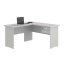 Ver imagem 1 de Mesa em L com Gaveteiro Sirius Carper Moderno 2 Gavetas MDP Cinza Plata Móveis
