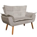 Ver mais imagens de Kit 01 Namoradeira e 02 Poltronas Opala Suede Marrom Rato