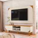 Ver imagem 1 de Home Theater Duna para TV até 65" 182cm MDP com Painel e Rack Off White Madetec