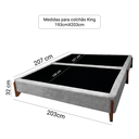 Ver imagem 4 de Base Cama Box King Size 203cm Orgânica Thor Bouclê:cinza Claro