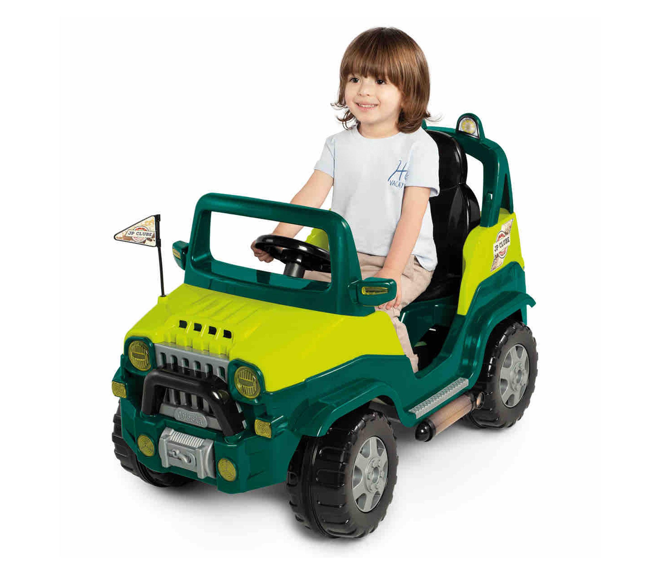 Carrinho Diipi Passeio Empurrador com Pedal Premium Criança Divertido Andador Cor Verde - 3