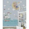 Papel de Parede ursinho Lua nuvem marinheiro mar M² PP109 - 4