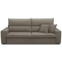 Ver imagem 2 de Sofá Retrátil Reclinável para Sala 3 Lugares 210cm Senzi F04 Veludo Marrom Claro - Lyam Decor