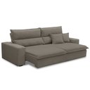 Ver imagem 5 de Sofá Retrátil Reclinável para Sala 3 Lugares 210cm Senzi F04 Veludo Marrom Claro - Lyam Decor