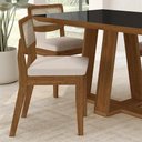 Ver imagem 4 de Conjunto Mesa Lins 4 Cadeiras Sextavada Freijó/pto/bouclé Off - M.a Freijó/preto/bouclé Off