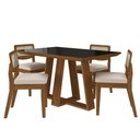 Ver imagem 2 de Conjunto Mesa Lins 4 Cadeiras Sextavada Freijó/pto/bouclé Off - M.a Freijó/preto/bouclé Off