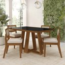 Ver imagem 1 de Conjunto Mesa Lins 4 Cadeiras Sextavada Freijó/pto/bouclé Off - M.a Freijó/preto/bouclé Off