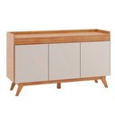 Ver imagem 1 de Aparador Buffet Moderno Compacto 3 Portas Ibiza Viero Mel/off White