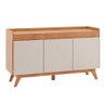 Aparador Buffet Moderno Compacto 3 Portas Ibiza Viero Mel/off White - 1