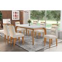 Ver imagem 1 de Sala de Jantar Completa Londrina C-tampo Madeirado Canto Reto 180x90cm e 6 Cadeiras Imperatriz