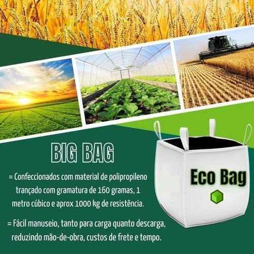 Saco Big Bag 1000 Kg 1m³ 90x90x120 Resistente Reforçado - 4