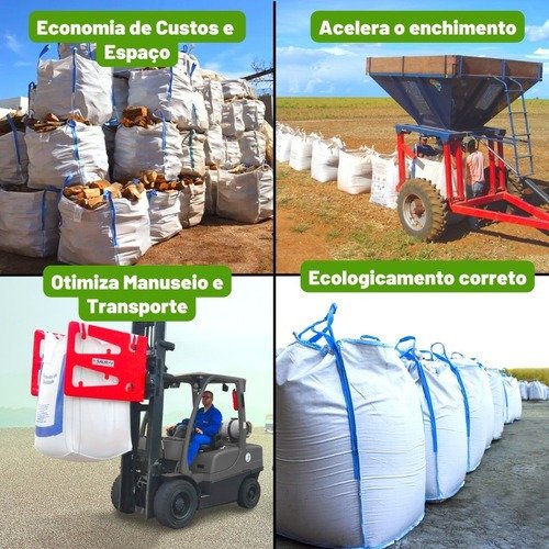 Saco Big Bag 1000 Kg 1m³ 90x90x120 Resistente Reforçado - 6