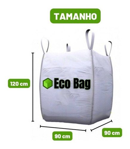 Saco Big Bag 1000 Kg 1m³ 90x90x120 Resistente Reforçado - 2