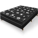 Ver imagem 2 de Cama Box Preta + Colchão Viúva Castelar Preto Espuma D33 Bordado 128x188x57cm