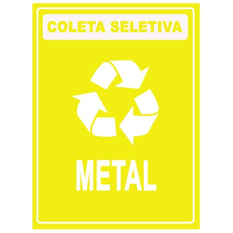 Placa Coleta Seletiva Condomínio Material Reciclável - Metal Reciclável 15x20cm Tacolado 03 Unidades