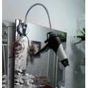 Ver imagem 4 de Suporte Secador Cabelo Ajustavel Espelho Articulavel Banheiro Quarto Academia Hotel Casa Portatil Pa