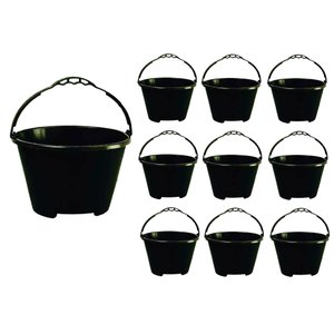 Balde Massa Argamassa Pedreiro Reforçado 12 Litros 10 Peças