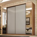 Ver imagem 1 de Guarda Roupa Casal Laredo 4 Portas com Espelho Amêndola Nude Demartêz