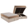Conjunto Box Baú King: Colchão Espuma Paropas Molas Ensacadas Basic + Base Crc Suede Clean ( - 1