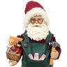 Boneco Papai Noel Fabrica Brinquedos Construtor Enfeite 30cm - 3