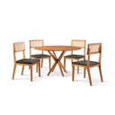Ver imagem 3 de Conjunto de Sala de Jantar Mesa 120 cm com 4 Cadeiras Ava Marrom/Preto
